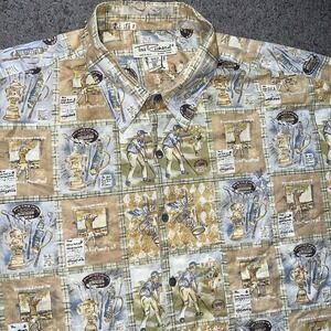 Vintage tori richard hawaiian Golf Theme Button Down Sz 2XL Lightweight Shirt